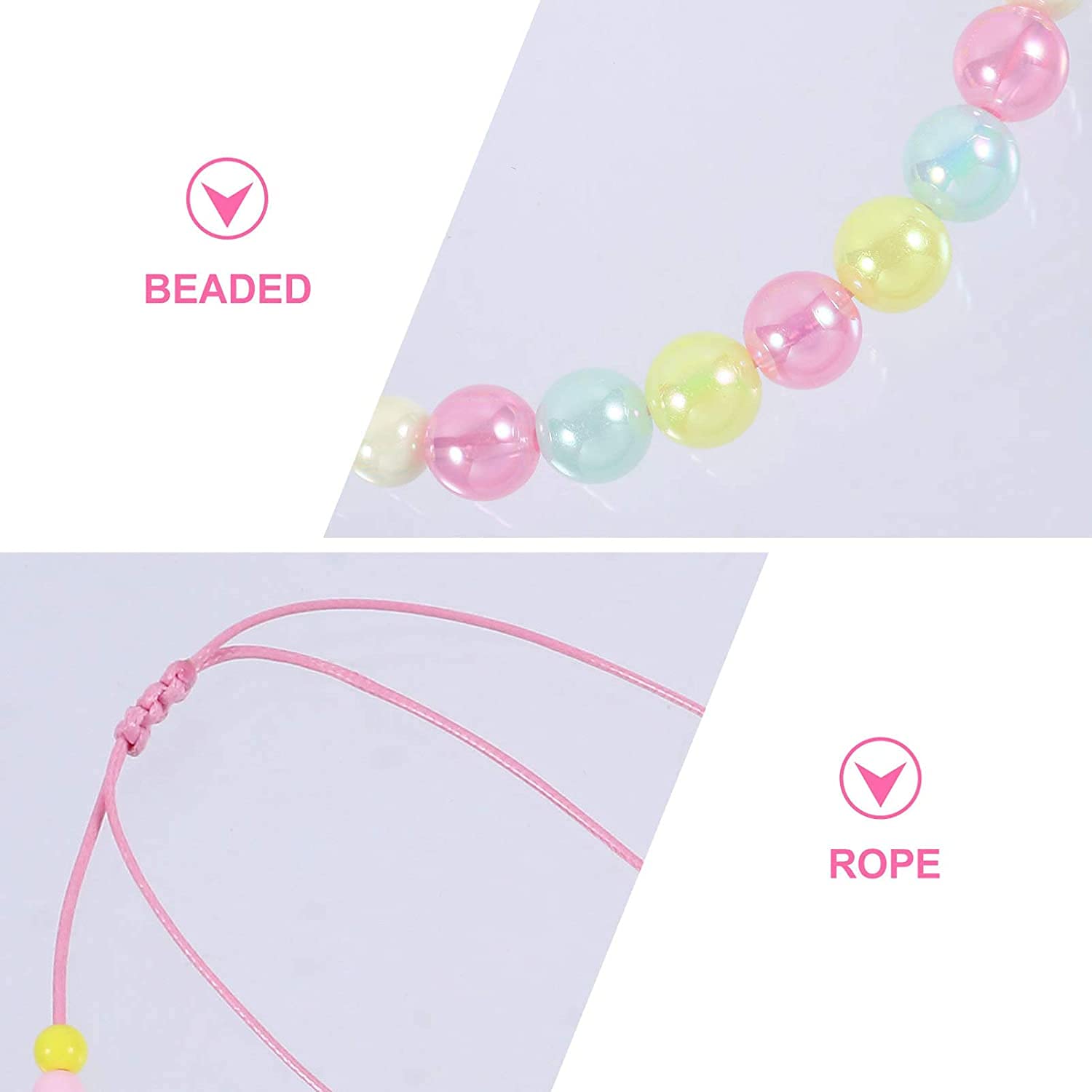 El Regalo Girls Necklace & Bracelet Jewelry Set For Kids & Baby Girls (Pink Stars)