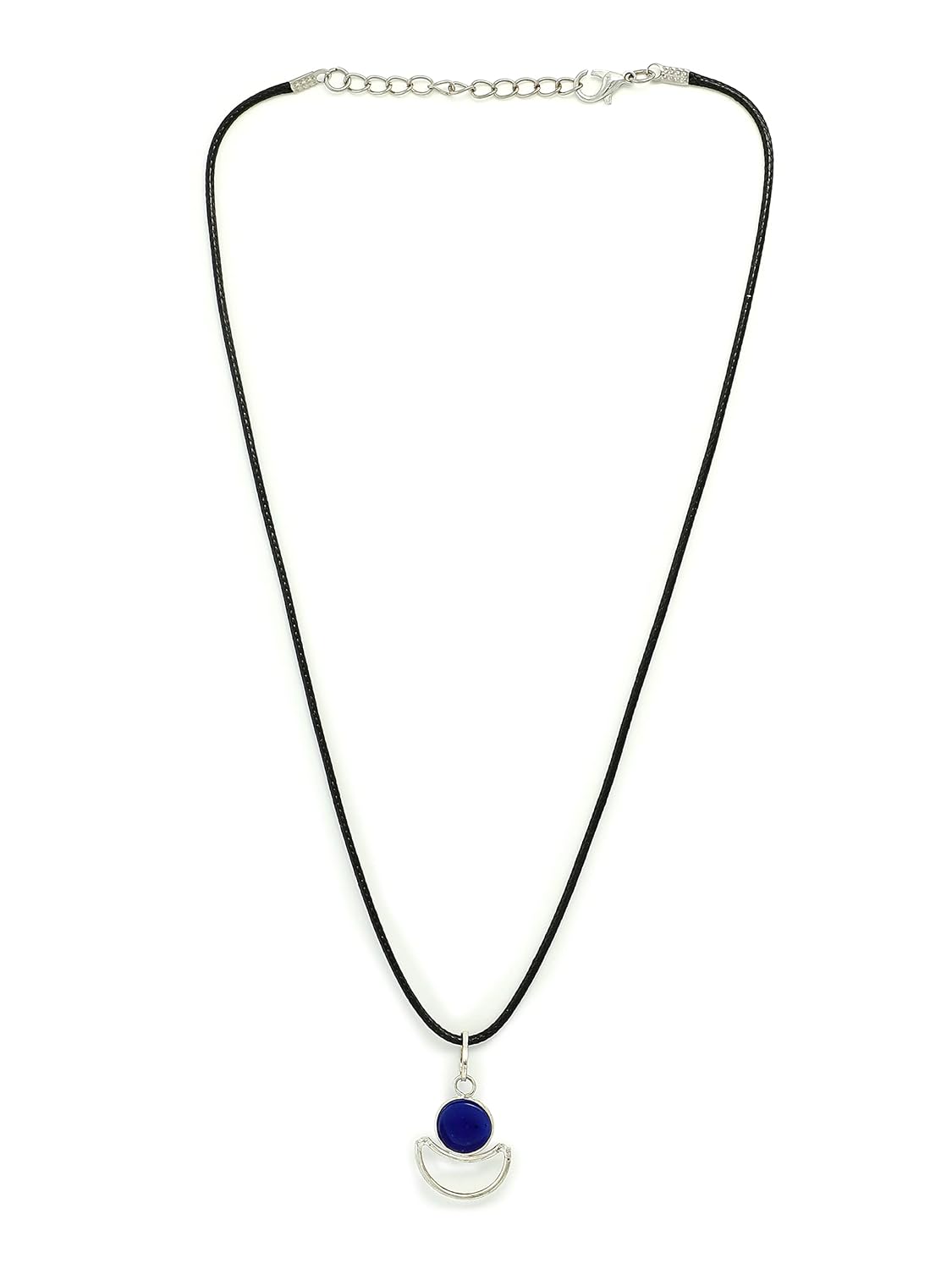El Regalo 2 PCs Blue Evil Eye Unisex Pendant Cord Necklace for Kids/Girls/Boys/Men & Women - Turkish Blue Silver & Golden Handmade Evil Eye Necklaces (Option-1)