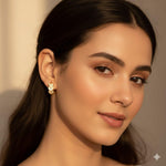 El Regalo Cute Triple Heart CZ Crystal Huggie Hoops Earrings for Women & Girls | Elegant & Luxurious Hoop Earrings- CZ Baali Earrings