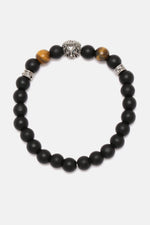 El Regalo Natural stones Lion Charm Elastic Bracelet for Boys/Men
