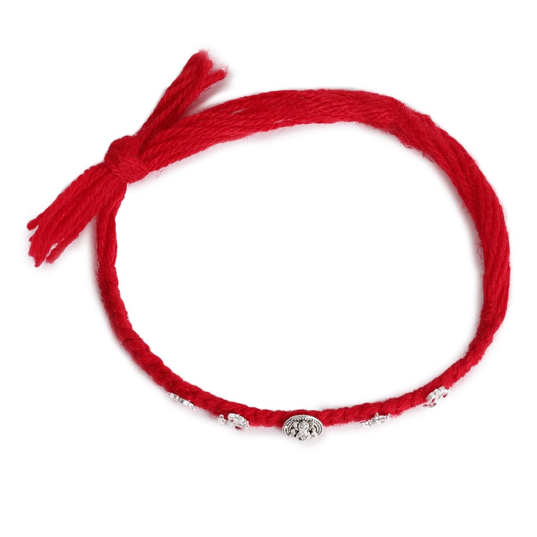 El Regalo Boy's Om Ganesha Swastik Red Moli Thread Rakhi For Brother/Bhai/Bhaiya- Auspicious Om/Aum, Ganesha, Satiya Mauli Rakhi With Roli Chawal Shagun, Message Card In Rakhi Gift Box