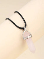 El Regalo 1 PC Hexagonal 6 Faces Healing Crystal Unisex Necklaces for Men/Women/Girls/Boys- Healing Stone Pendant Jewelry (Rose Quartz)
