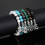 El Regalo -e OM -e Charm Healing Yoga 8mm Beads Stretchable Bracelets for Men/Women | OM Yoga Spiritual Jewelry (Tiger Eye)