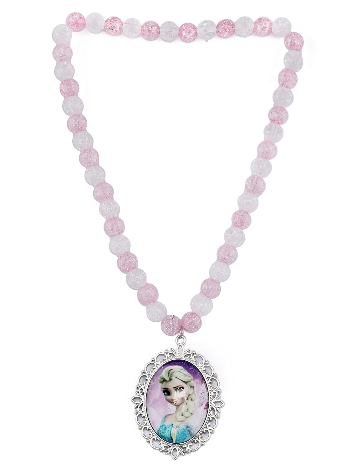 El Regalo Beautiful Princess Necklace & Bracelet Kids Jewelry Set for Girls Kids/Kids Princess Accessories (Pink)