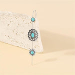 El Regalo 2PCs Turquoise Ear Wrap Crawler Hook Stud Earrings for Women Girls- Long Bar Piercing Ear Cuffs Boho/Bohemian Statement Earrings (Style-2)