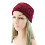 El Regalo 1 PC Winter Knitted Fleece Warm Unisex Headbands for Men & Women- Ear Warmer Headband Hair Band Wool Head Wraps Winter Unisex Ear Warmers (Plum Red)