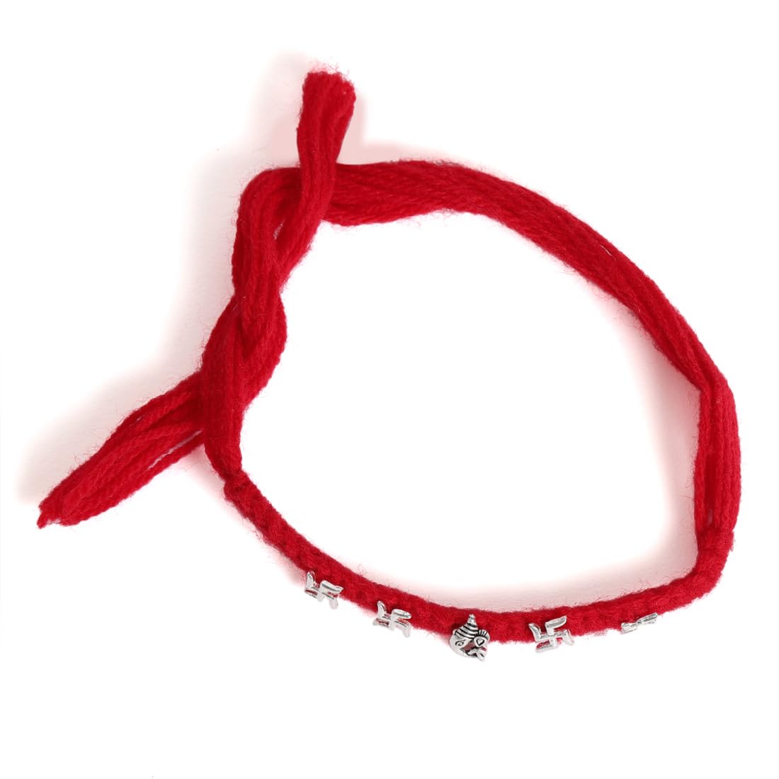 El Regalo OM Ganesha Swastik Red Moli Thread Rakhi for Brother/Bhai/Bhaiya- Auspicious OM/Aum, Ganesha, Satiya Mauli For Boys with Roli Chawal Shagun, Message Card in Gift Box