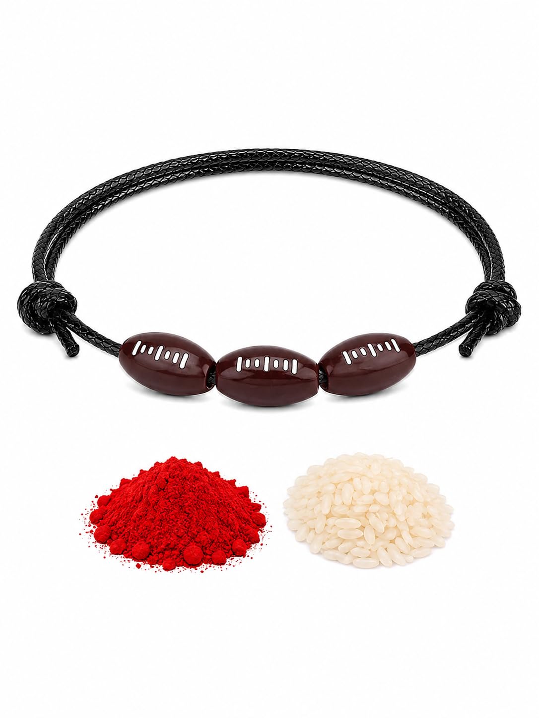 El Regalo 1PC Rakhi for Kids | Sports Balls Bracelet Rakhi for Brother- Rakhi for Sports Lover Bhai with Roli-Chawal Shagun, Message Card in Rakhi Gift Box for Kids/Adults (Option-3)