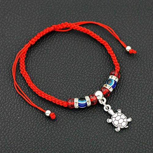 El Regalo Unisex Adult Lucky Kabbalah Evil Eye Hamsa Braided Adjustable Strand Macram Bracelets Set - 5 Pieces - Charms Option -2