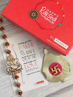 El Regalo OM Red Rakhi for Brother/Bhai/Nephew/Bhatija OM Handwoven Rakhi with shagun, Rakhi Message Card in Rakhi Gift Box