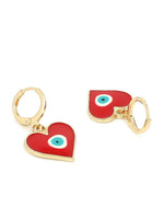 El Regalo 2 Pairs Evil Eye Enameled hypoallergenic Hoop Earrings - Gold Plated Dainty Evil Eye Fashion Earrings for Girls & Women (Option-4)