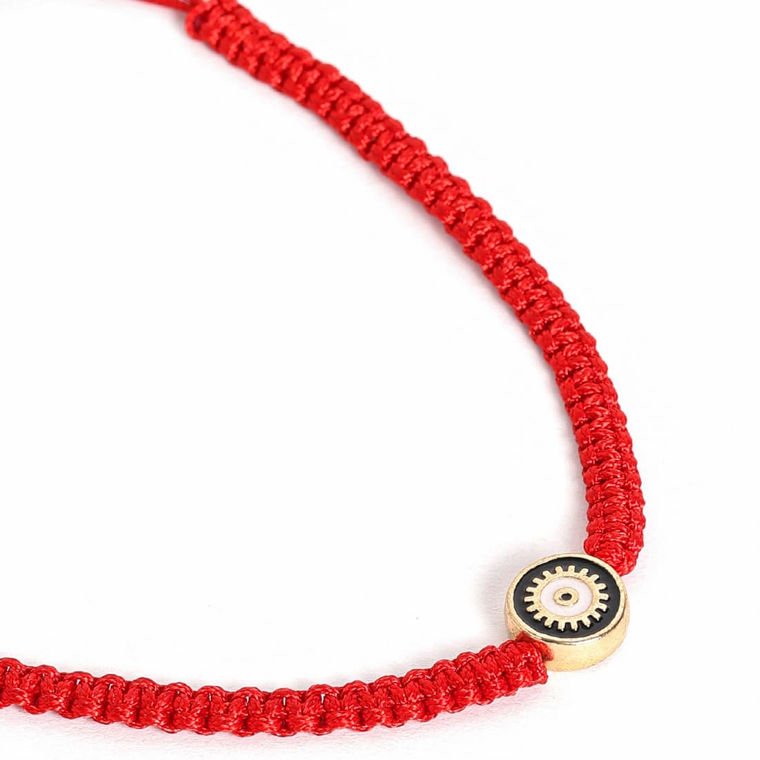 El Regalo Fancy Red Evil Eye Rakhi for Brother/Bhai- Designer Evil Eye Rakhi for Brother with Roli Chawal, Rakhi Message Card in Rakhi Gift Box (Black Evil Eye)