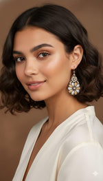 El Regalo Classy Floral Bohemian Teardrop Earrings for Women & Girls - Vintage Oxidized Style Boho Dangle Earrings | Ethnic Indian & Western Jewellery (Style-2)