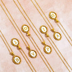 El Regalo Unisex-Adult Vintage Style Waterproof Name Initial Letters Pendant Necklaces - Stainless Steel Golden Initials Jewelry - Hypoallergenic Letters Pendant Chain (Letter P)