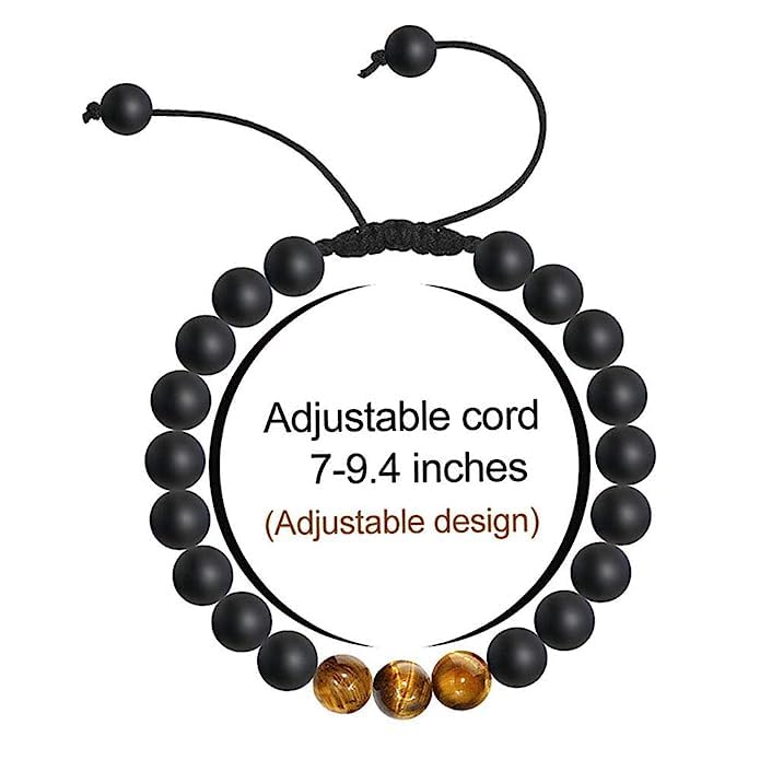 El Regalo Natural Stones Bracelet Rakhi for Brother- Handmade Rakhi with Roli Chawal Shagun, Message Card in Rakhi Gift box for Bhaiya/Bhai/Brother (Option-1)