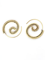 El Regalo 2 Pairs Tribal Bohemian Style Spiral Hoop Earrings Combo for Girls & Women