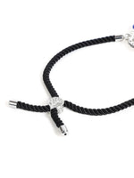El Regalo Name Initials Evil Eye Bracelet Rakhi for Brother- Name Letter CZ Rakhi with Roli Chawal, Message Card in Rakshabandhan Box for Bhai (Black-G)