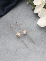 El Regalo 1 Pair Fancy Western Ear Wrap Needle Ear Crawler Earrings - Inlaid Zircon, Elegant Ear Cuff Climber Hook Earrings for Women Girls (Stylish CZ Flowers)