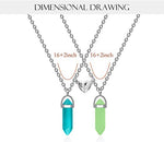El Regalo 2Pcs/Set Crystal BFF Best Friend Magnetic Couple Matching Split Heart Pendant Necklaces for Besties/Couples - Valentines Day Gift (Green Shades) For Unisex Adult