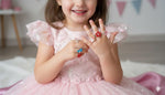 El Regalo 12 Pcs Cute Adjustable Rings Set for Kids/Girls/Women - Colorful Cartoon Enamel Finger Rings | Adjustable Cute Jewelry Gift Box - Butterfly, Flower, Bow, Heart, Cherry Designs (Style-4)