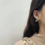 El Regalo Cute Mermaid Tail Pearl Stud Earrings for Women Girls- Cubic Zirconia Hypoallergenic Small Fish Fin Stud Earrings