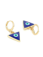 El Regalo 2 Pairs Evil Eye Enameled hypoallergenic Hoop Earrings - Gold Plated Dainty Evil Eye Fashion Earrings for Girls & Women (Option-1)