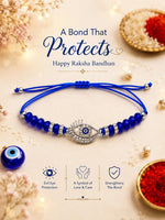 El Regalo Evil Eye CZ Bracelet Rakhi for Brother- Crystal Eye