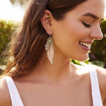 El Regalo Gorgeous Butterfly Wings Earrings - Handcrafted Colorful Austrian Crystal Hook Earrings for Women & Girls | Fantasy Fairy Dangle Earrings | Elegant Jewelry (Grey with Gold Finish)