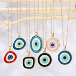 El Regalo 1 PC Evil Eye Enamel Protection Necklace for Girls & Women | Gold Plated Fashion Evil Eye Necklace (Black Evil Eye)