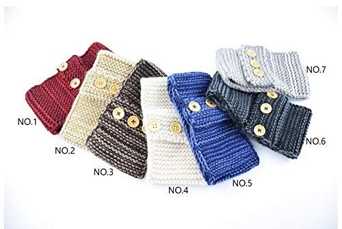 El Regalo Knitted Headwrap Headband Ear Warmer Hair Muffs Band | Winter Designer Unisex Headbands (Cream Button Style)