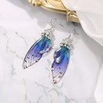 El Regalo Gorgeous Butterfly Wings Earrings - Handcrafted Colorful Austrian Crystal Hook Earrings for Women & Girls | Fantasy Fairy Dangle Earrings | Elegant Jewelry (Blue with Silver Finish)