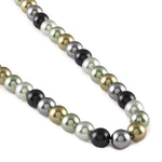 El Regalo Elegant Pearls Chain Necklace for Women/Girls- Stainless Steel Chain Necklace with Multi Green Pearls with Glass Finish for Women