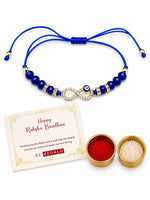El Regalo Infinity Evil Eye CZ Bracelet Rakhi for Brother