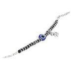 El Regalo 1st Rakhi for Baby Brother - 925Silver Plated Cute Charms Evil Eye Nazaria Rakhi with shagun, Rakhi Message Card in Rakhi Gift Box for Kids/Babies/Toddlers (OM Evil Eye Nazaria Rakhi)