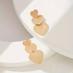 El Regalo Romantic Heart Tassel Metal Texture Long Earrings For Girls & Women Girls- Valentines Day Gift (Matt Golden)
