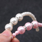 El Regalo 2 PCs Pink & White Pearls Hairbands for Girls/Teens/Women | Bridal Headpieces Women Girls Pearls Hair Accessories