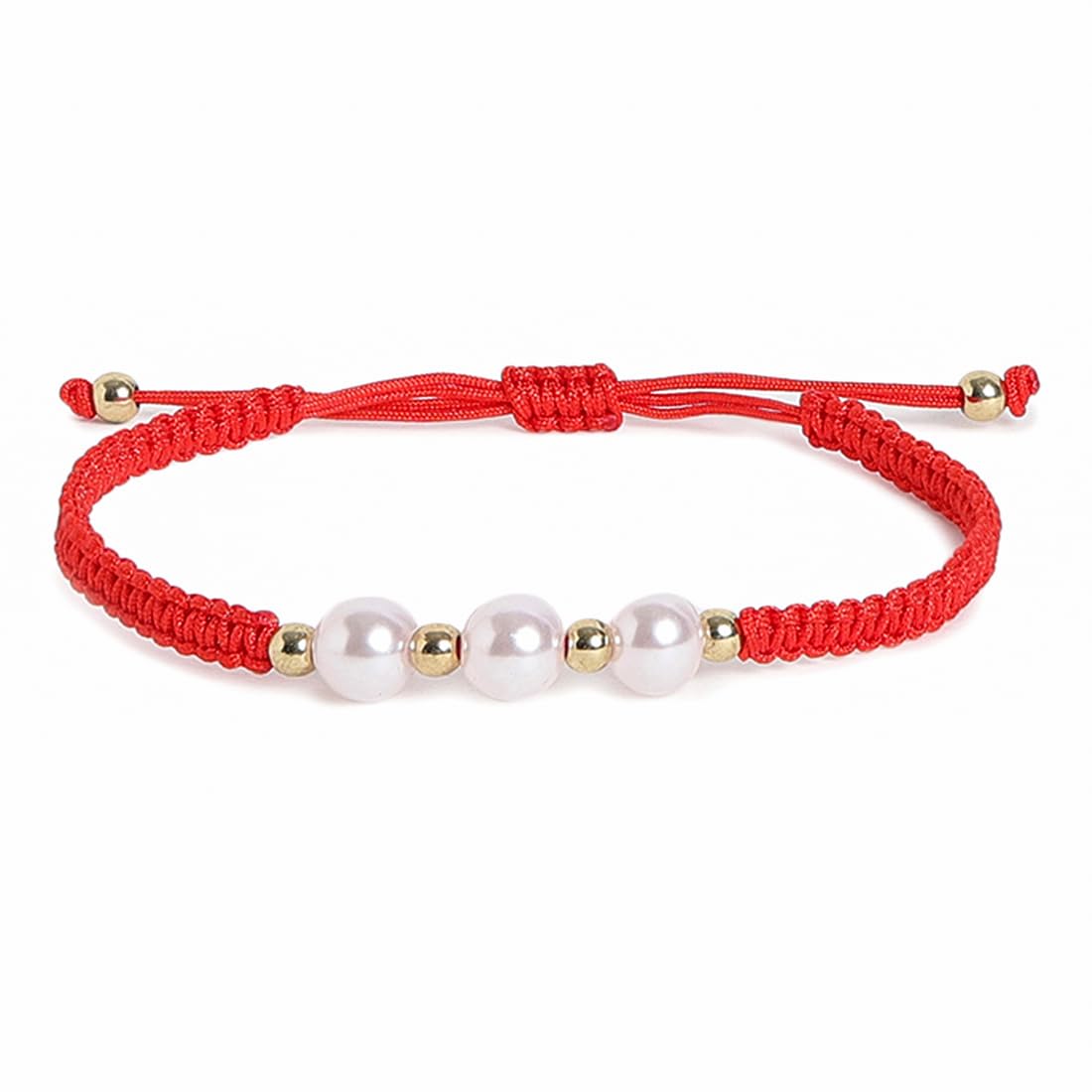 El Regalo 2PCs Pearls Rakhi Combo Set for Bhaiya-Bhabhi/Bhai- Bhatija/Bhatiji- Rakhi Gift Combo with 2 Pearls Rakhi, Roli-Chawal Shagun Pack, Message Card in Gift Box (Red)