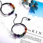 El Regalo 7 Chakra Unisex Bracelet | Stone Yoga Reiki Healing Crystal Braided Rope | Energy Balancing Beads for Chakra Balancing