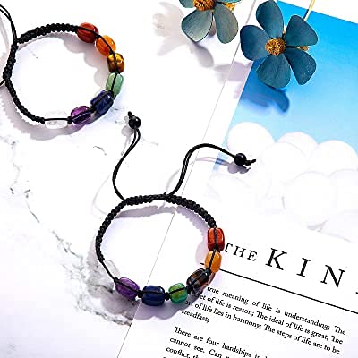 El Regalo 7 Chakra Unisex Bracelet | Stone Yoga Reiki Healing Crystal Braided Rope | Energy Balancing Beads for Chakra Balancing