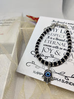 El Regalo 1st Rakhi for Baby Brother - Nazaria Rakhis for Little Brother/Niece/Nephew (Hamsa Evil Eye Nazaria Rakhi)