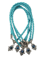 El Regalo 5PCs Evil Eye Hamsa Hand Rakhi Combo - Evil Eye Rakhi Set for Brother with Roli Chawal - 5 Lucky Kabbalah Blue Turkish Evil Eye Rakhi for Bhaiya/Bhai/Brother/Nephew (Light Blue)