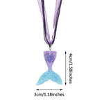 El Regalo 2Pcs Mermaid Fish Tail Necklaces Set- Mermaid Fishtail Necklace Gorgeous Pendant Necklace for Mermaid Birthday Supplies Girl's Party Ocean Theme Party Supplies (Color Option- 3)