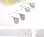 El Regalo Modern Opal Cat's Eye Drop Threader Earrings for Girls & Women - Perfect Valentines Day Gift for Her (Pink drop Hook)