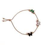 El Regalo 18K Gold Waterproof Vintage Enamel Butterflies Chain Necklace & Bracelet Set- Stainless Steel NO RUST/ANTI TARNISH Butterfly Jewelry Combo Set for Girls & Women