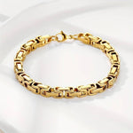 El Regalo Stainless Steel Byzantine Chain Bracelet for Men - Timeless Luxury Jewelry for Men- Anti Tarnish/Waterproof Bracelet