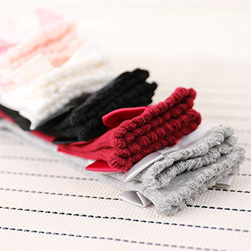 El Regalo Baby Girls Knee High Socks with Bows | Princess Long Booties Vertical Striped Cotton Leg Warmer (2-4 Years) (Black)
