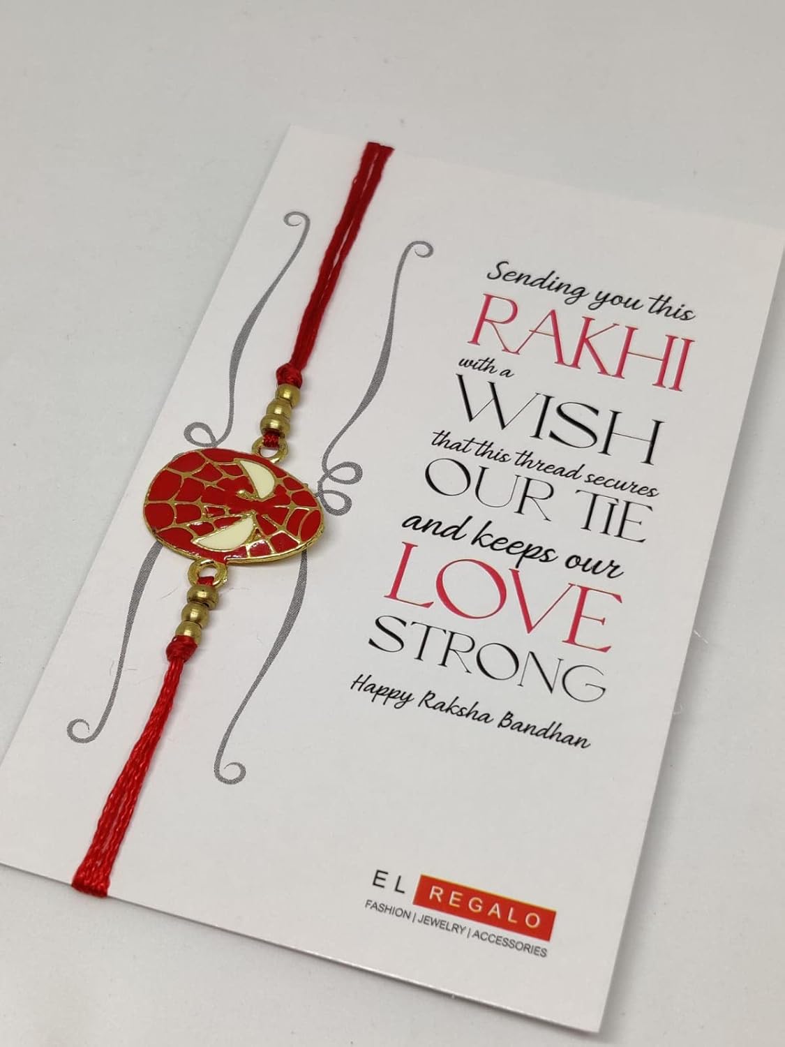 El Regalo Kids Rakhis- beautiful Kids Rakhis for Little Brother/Niece/Nephew with shagun, Rakhi Message Card in Rakhi Gift Box (Spiderman Rakhi)
