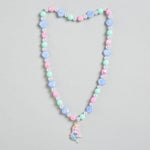 El Regalo 2 PCs Kids Girls Colorful Necklace & Bracelet Jewelry Sets - Kids Candy Color Mermaid Pearl Shells Necklace & Bracelets Sets for Girls Kids & Toddlers (Mermaid Shell Jewelry Set)