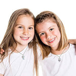 El Regalo Girls 2 Pcs Best Friends Rainbow Stones Heart Matching Pendant Necklaces For Besties/BFF/Soul Sisters