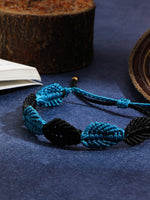 El Regalo 1PC Handwoven Leaves Anklet- Bohemian Macrame Leaf Gypsy Anklet for 1Leg (Blue)